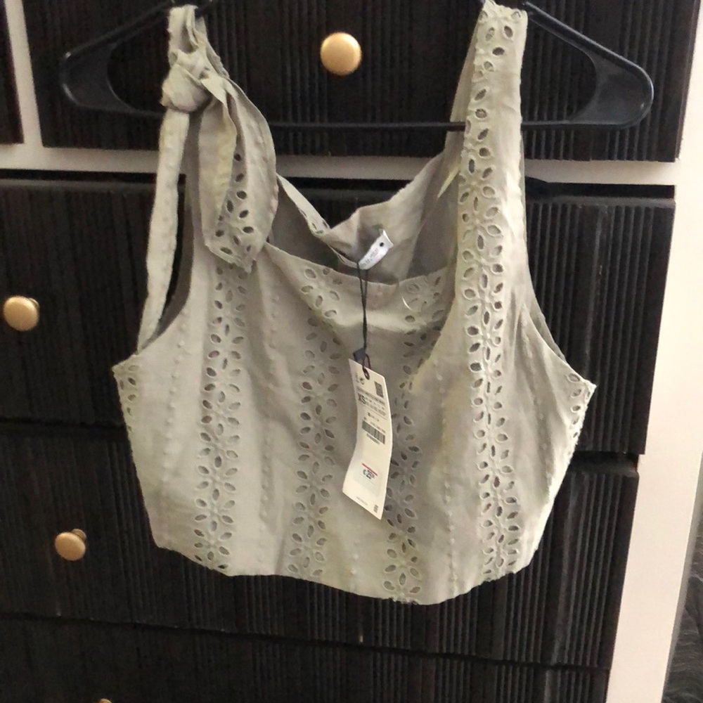 Zara eyelet crop tank